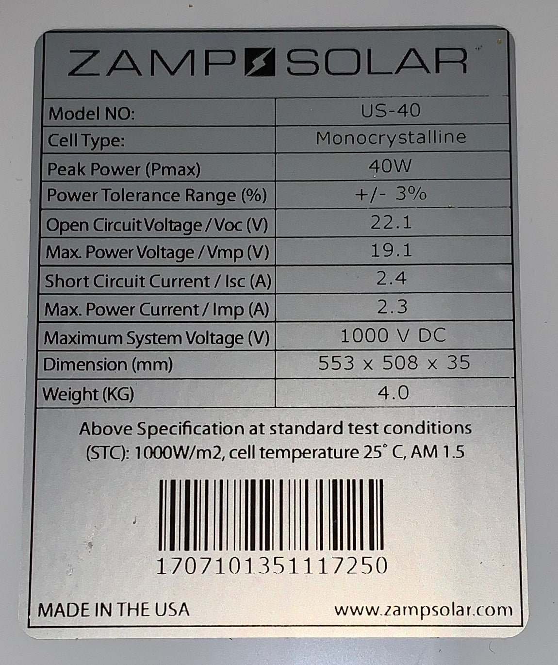 Zamp Solar Battery Temperature Sensor - Inland RV